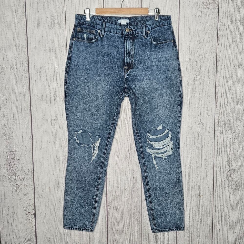 Good American Classic Slim Straight Jeans, GC999T, sz 12/31